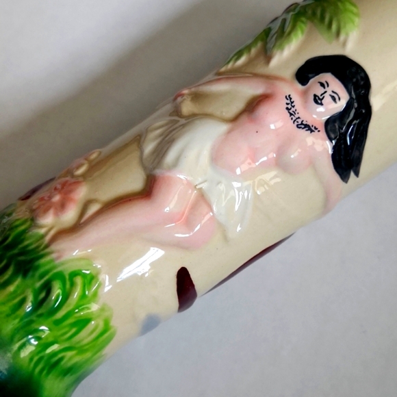 VTG HULA GIRL, toppless Harvey's, Lake Tahoe, Ceramic Glass - Picture 3 of 13